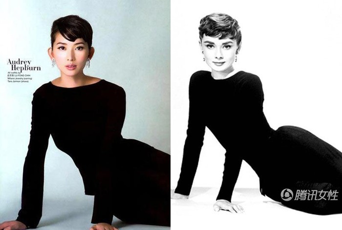 Lâm Chí Linh với dáng người thon thả siêu chuẩn của một người mẫu cũng không thể sánh bằng vòng eo vô cùng nhỏ của Audrey Hepburn.